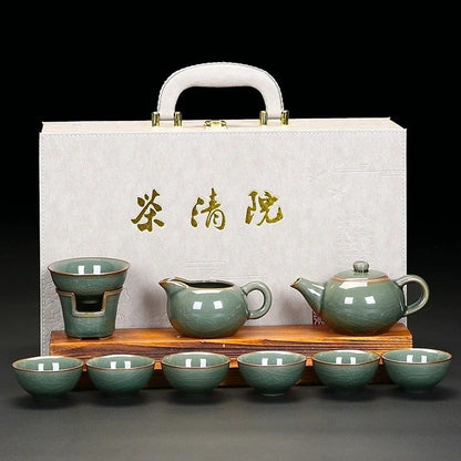 Green-glazed tea sets