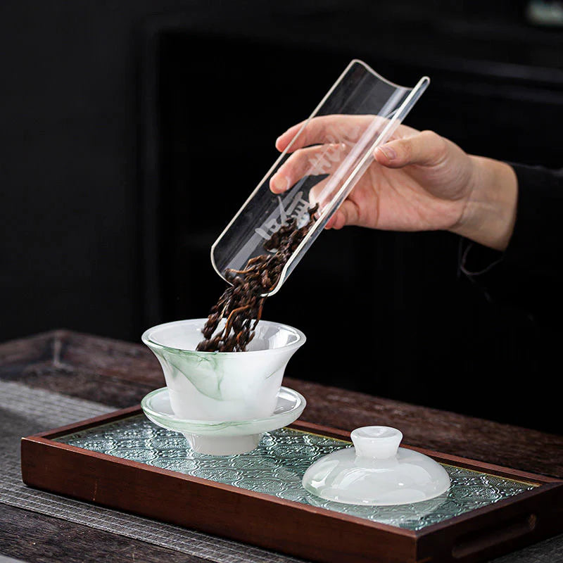 Natural white marble tea sets
