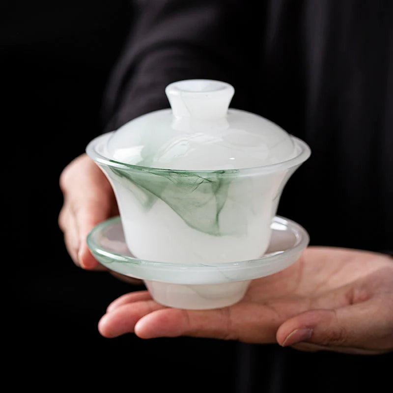 Natural white marble tea sets